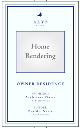 Alys Beach Job Site Sign with Rendering (Architect & Builder) - Image 2