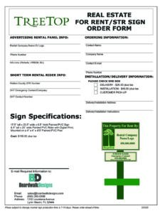 Tree Top Pdf TREETOP RENTAL STR ORDER FORM | Boardwalk Designs | Emerald Coast ...